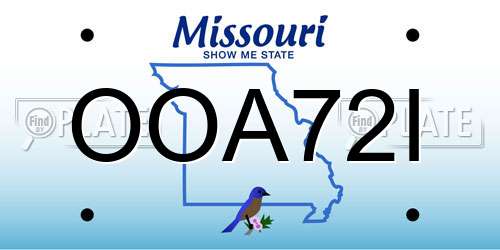 OOA72I Missouri License Plate