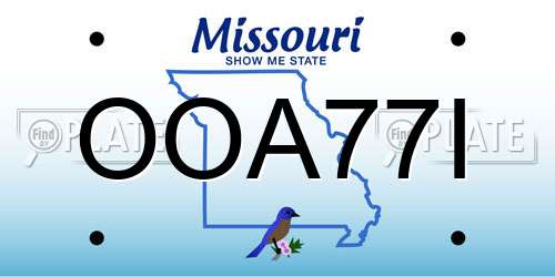 OOA77I Missouri License Plate