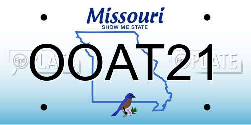 OOAT21 Missouri License Plate