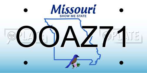 OOAZ71 Missouri License Plate