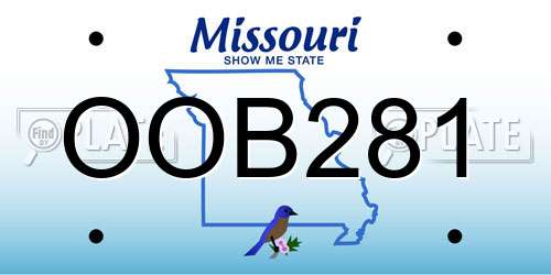 OOB281 Missouri License Plate