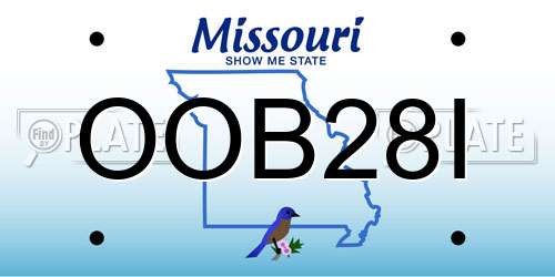 OOB28I Missouri License Plate