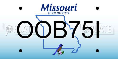 OOB75I Missouri License Plate