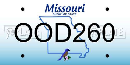 OOD260 Missouri License Plate