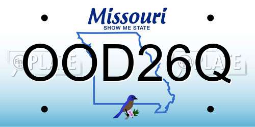 OOD26Q Missouri License Plate