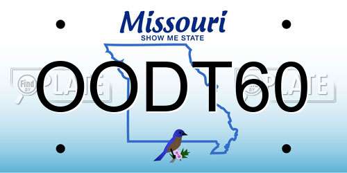 OODT60 Missouri License Plate