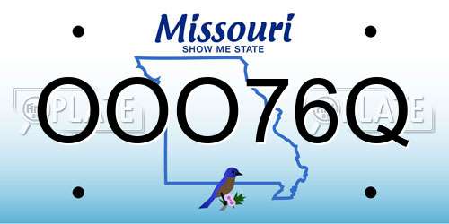 OOO76Q Missouri License Plate