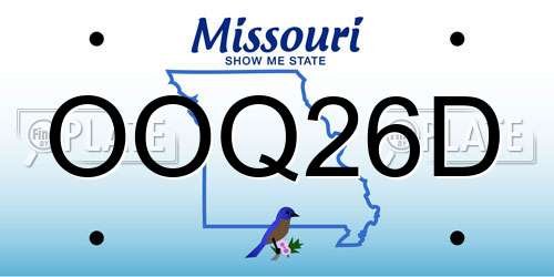 OOQ26D Missouri License Plate