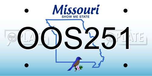 OOS251 Missouri License Plate