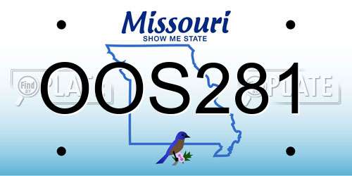 OOS281 Missouri License Plate