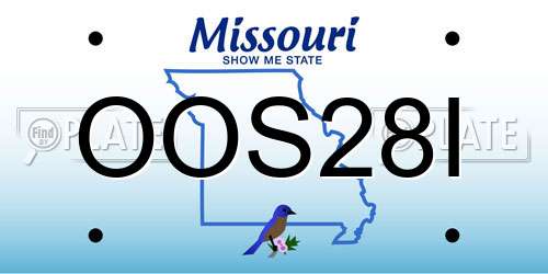 OOS28I Missouri License Plate