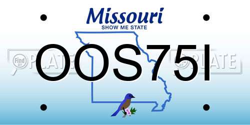 OOS75I Missouri License Plate