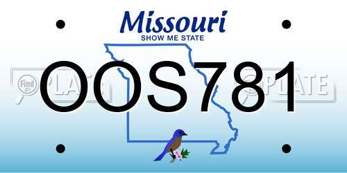 OOS781 Missouri License Plate