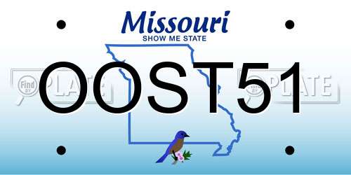 OOST51 Missouri License Plate