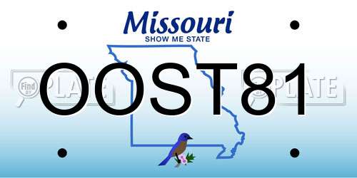 OOST81 Missouri License Plate