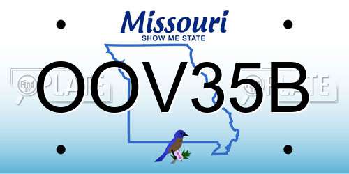OOV35B Missouri License Plate