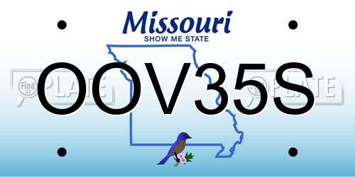 OOV35S Missouri License Plate