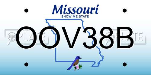 OOV38B Missouri License Plate