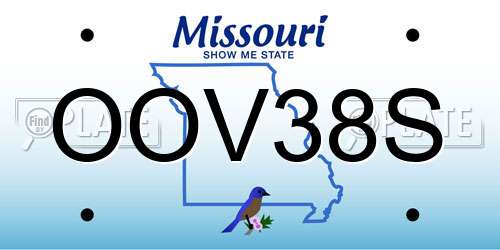 OOV38S Missouri License Plate