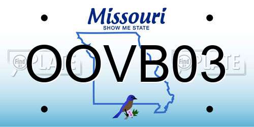 OOVB03 Missouri License Plate