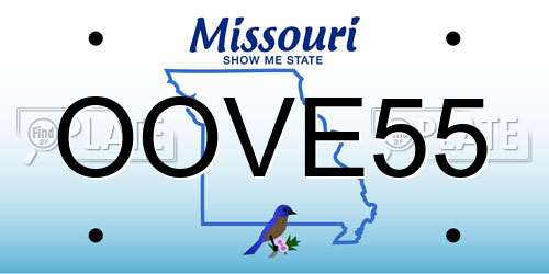 OOVE55 Missouri License Plate