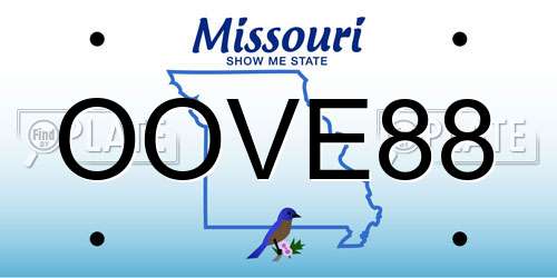 OOVE88 Missouri License Plate