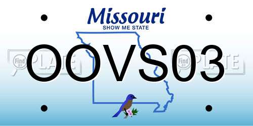 OOVS03 Missouri License Plate
