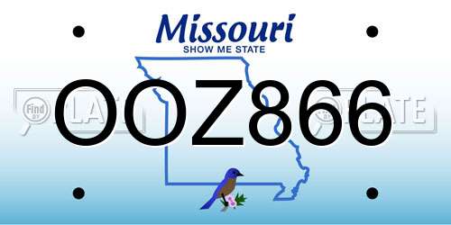 OOZ866 Missouri License Plate