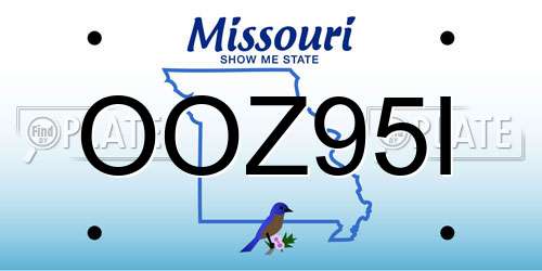 OOZ95I Missouri License Plate