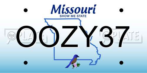 OOZY37 Missouri License Plate