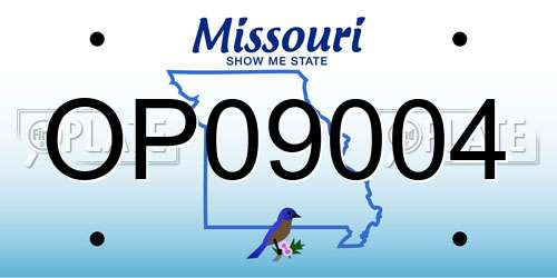 OP09004 Missouri License Plate