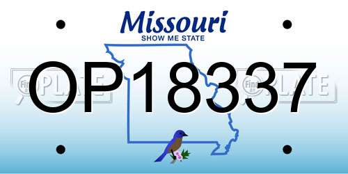 OP18337 Missouri License Plate
