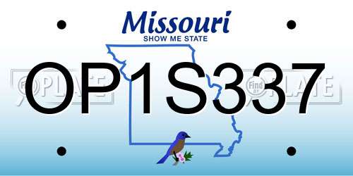 OP1S337 Missouri License Plate