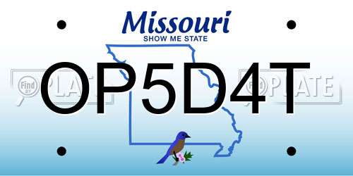 OP5D4T Missouri License Plate