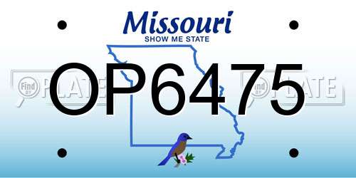 OP6475 Missouri License Plate