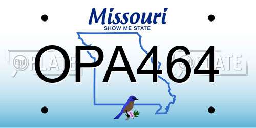 OPA464 Missouri License Plate