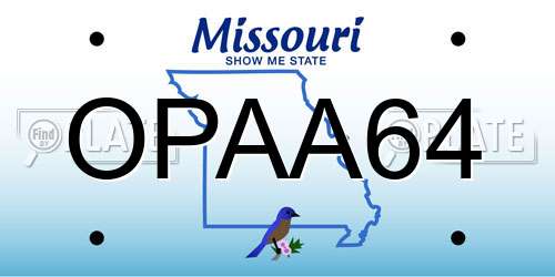 OPAA64 Missouri License Plate