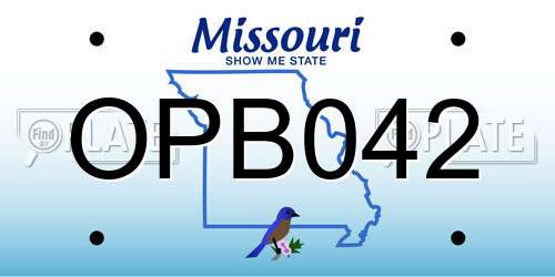OPB042 Missouri License Plate