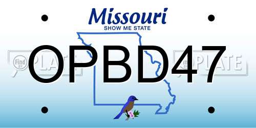 OPBD47 Missouri License Plate