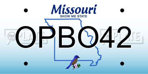 OPBO42 Missouri License Plate