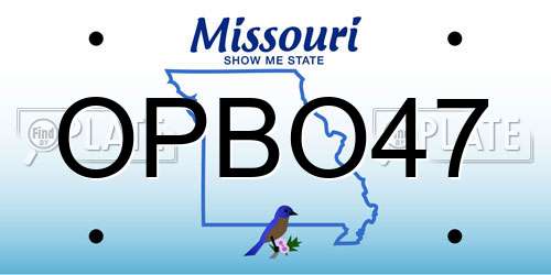 OPBO47 Missouri License Plate