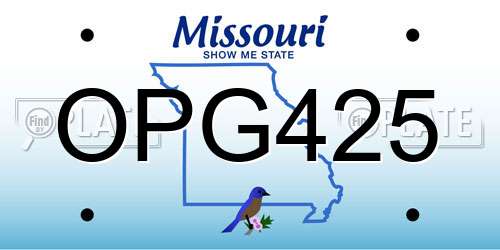 OPG425 Missouri License Plate