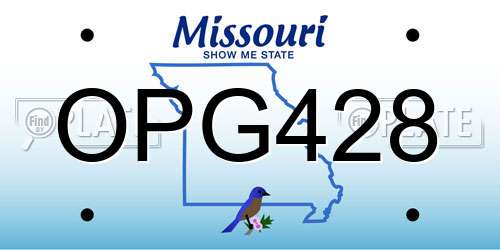 OPG428 Missouri License Plate