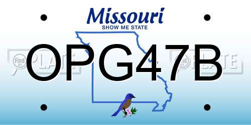OPG47B Missouri License Plate