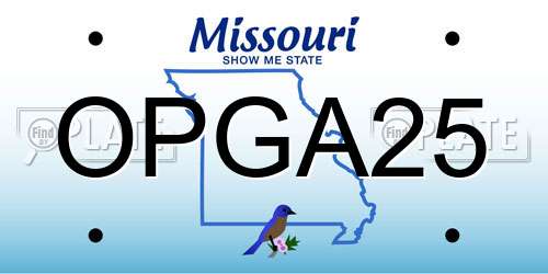 OPGA25 Missouri License Plate