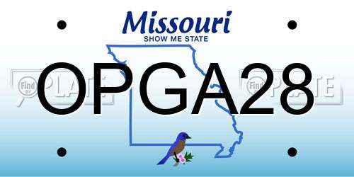 OPGA28 Missouri License Plate