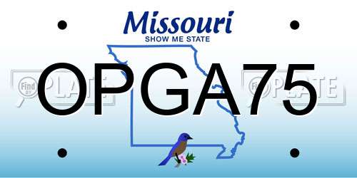 OPGA75 Missouri License Plate
