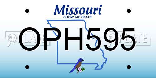 OPH595 Missouri License Plate