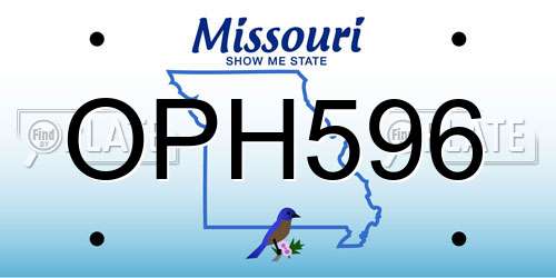 OPH596 Missouri License Plate