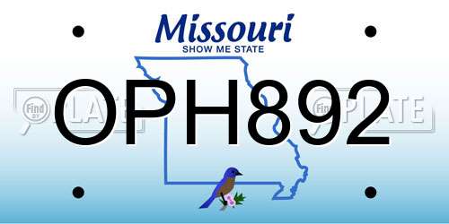 OPH892 Missouri License Plate